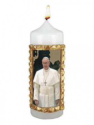 Papst Franziskus-Kerze, 6 x 16 cm