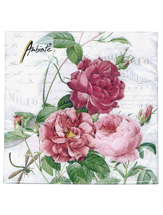 Rosen-Servietten, 25 x 25 cm, 20 Stück pro Packung