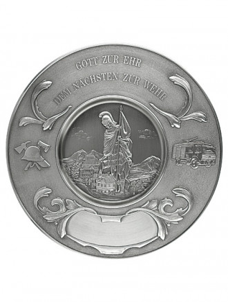 Zinnteller Hl. Florian, Ø 24 cm